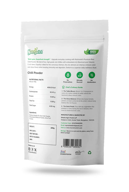 Vitality Red Byadgi Chilli Powder with Beetroot & Amla